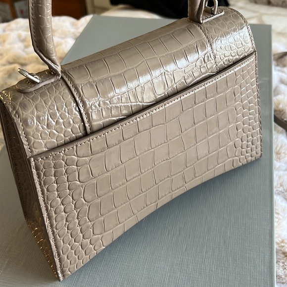 Balenciaga hourglass croc embossed leather bag - Picture 6 of 16